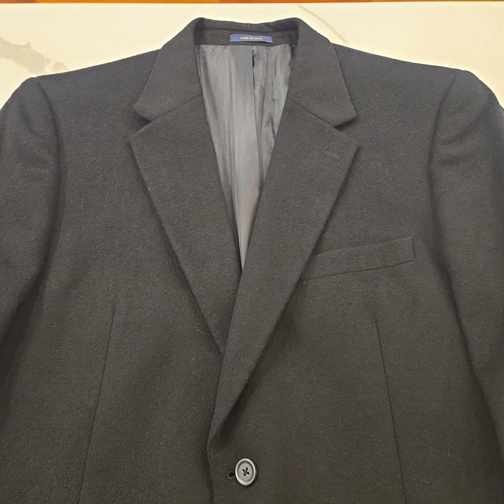 Club Room Cashmere Silk Wool Single Breasted Black Blazer Sports Jacket Size 44
